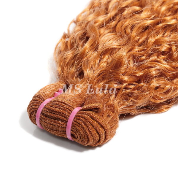 #350 Ginger Water Wave Curly Human Hair Bundles - Image 8